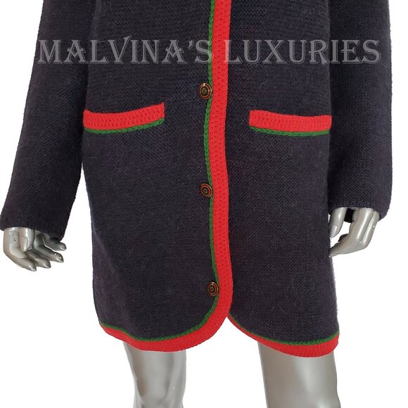 GUCCI CARDIGAN LONG SWEATER NY YANKEES LOGO PATCH WOOL ALPACA sz S SMALL - Picture 10 of 16